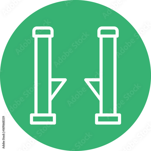 Stilt Walker Vector Line White Circles Multicolors