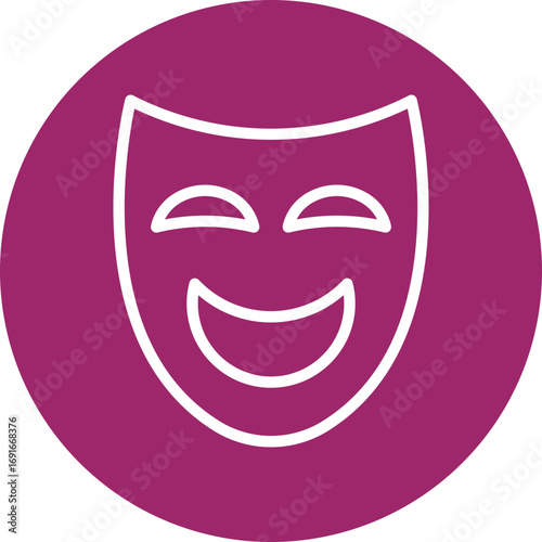 Costume Performer Vector Line White Circles Multicolors