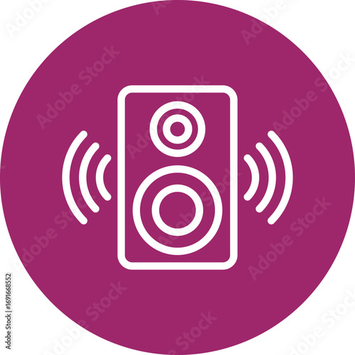 Sound System Vector Line White Circles Multicolors