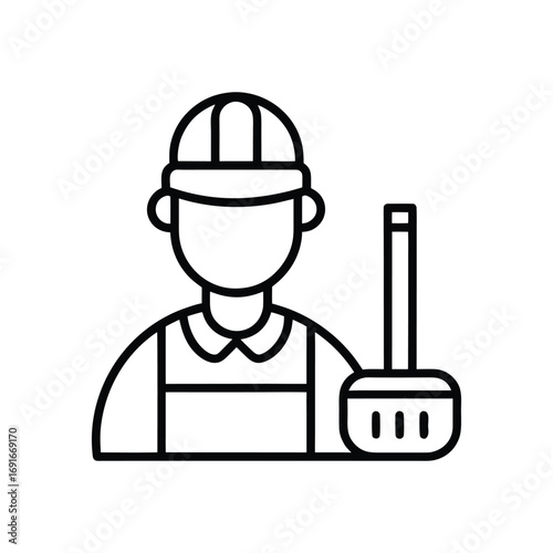 Plumber icon with tool isolated on white background