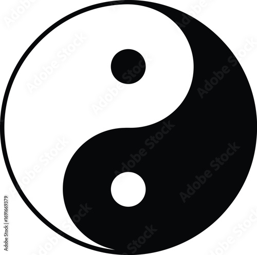 Yin yang symbol of balance and harmony in chinese philosophy and taoism silhouette