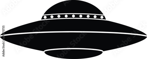 Classic flying saucer ufo silhouette iconic extraterrestrial spacecraft design silhouette