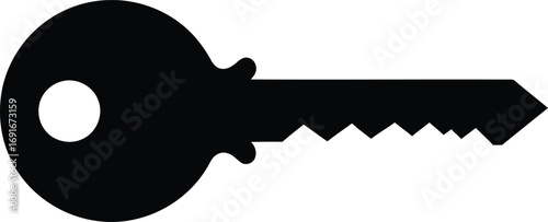 Classic house key silhouette symbol representing access security and opportunity silhouette