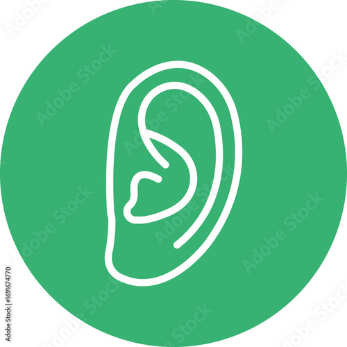 Ears Vector Line White Circles Multicolors