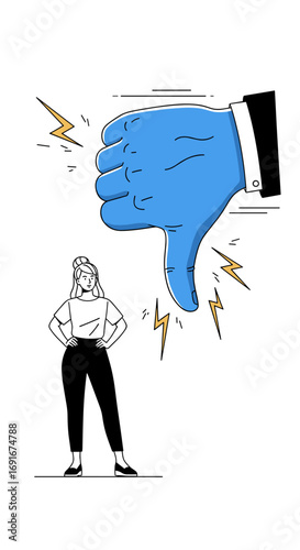 Disappointment and disapproval expressed through negative feedback symbols and human reactions