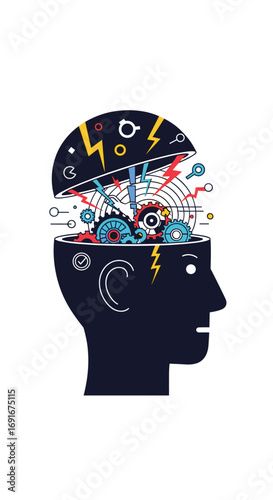 Visualizing the intricate mechanisms within the human mind powering cognitive processes and innovation