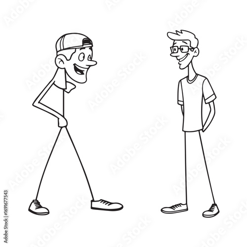 Handsome Man Black and White Illustration Vector Image Male Portrait Fashion Sketch Line Art Design	
