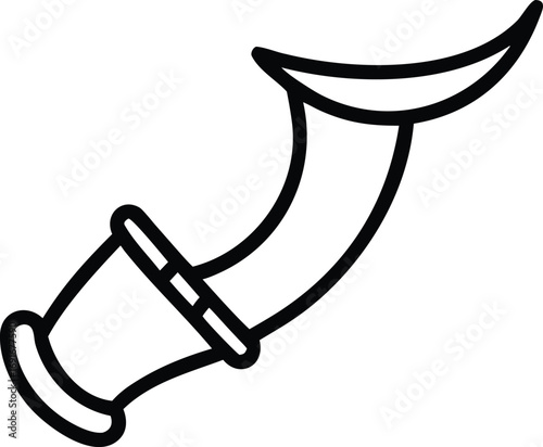 Stylized smoking pipe outline illustration with cylindrical bowl, line art vector