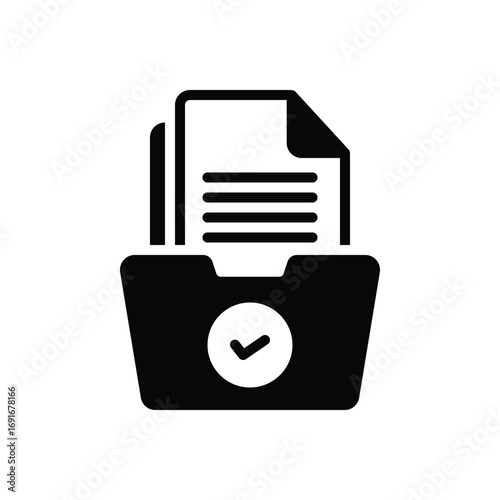 Black solid icon for record keeping