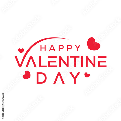 Happy Valentines Day typography vector illustration. Romantic Template design for celebrating valentine's Day on 14 February. Wallpaper, flyer, poster, sticker, banner, card.