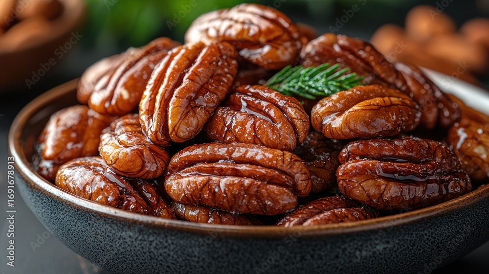 Obraz premium Candied pecans in bowl