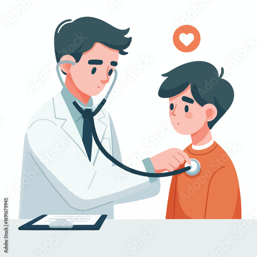 Doctor checking patient with stethoscope
