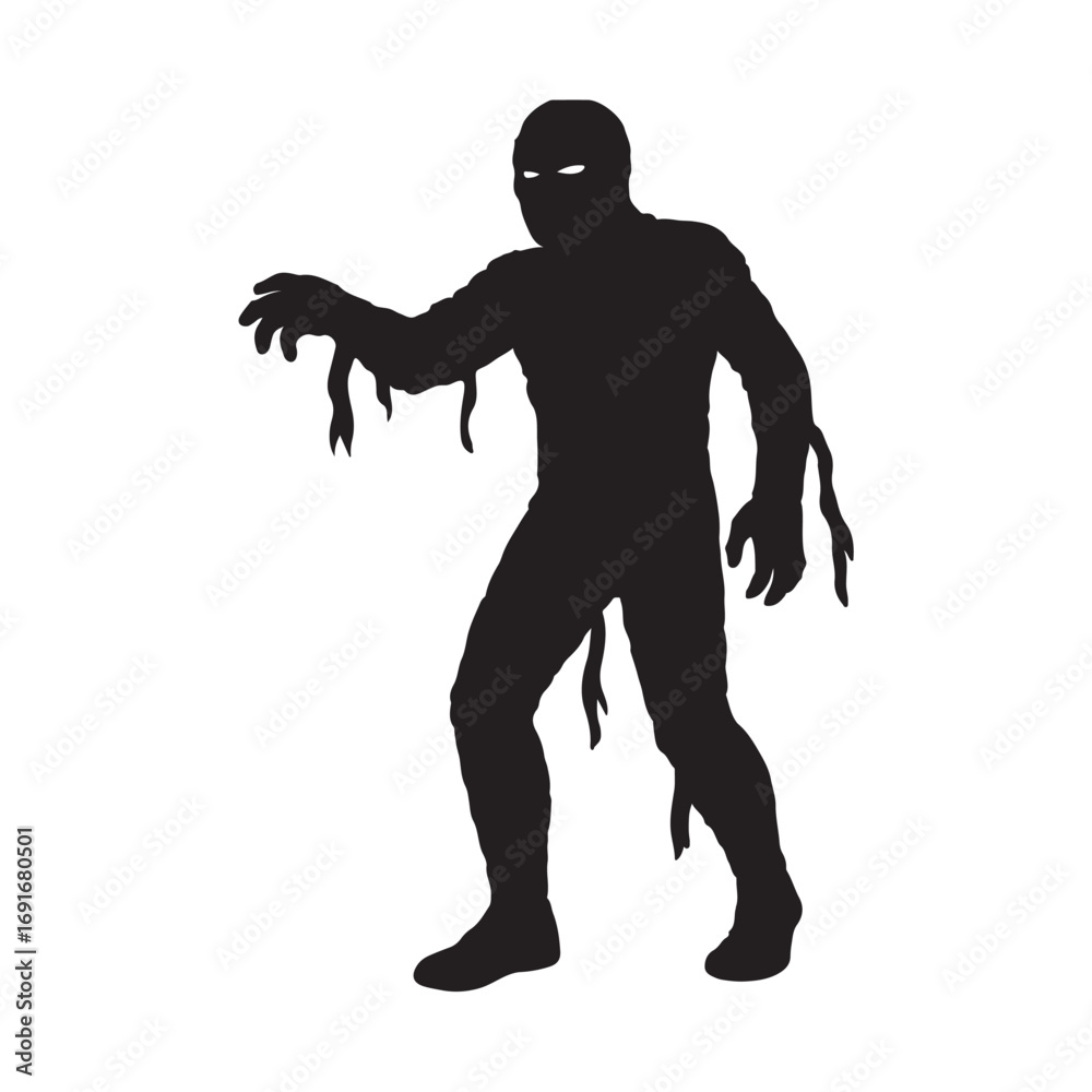 Obraz premium Mummy black silhouette vector illustration on white background