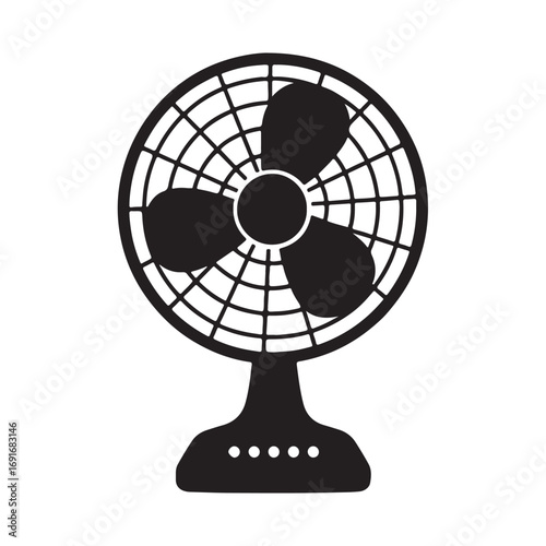 Electric fan silhouette vector illustration isolated on white background