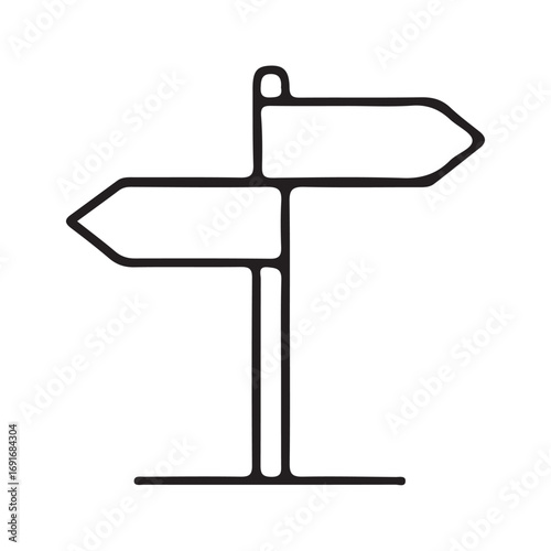 blank directional road sign icon vector illustration on white background