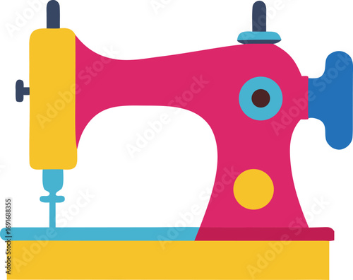 Icon of a sewing machine set against a white background, representing sewing and garment creation.