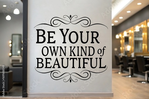 Inspiring be your own kind of beautiful motivational quote decal for salon or home decor