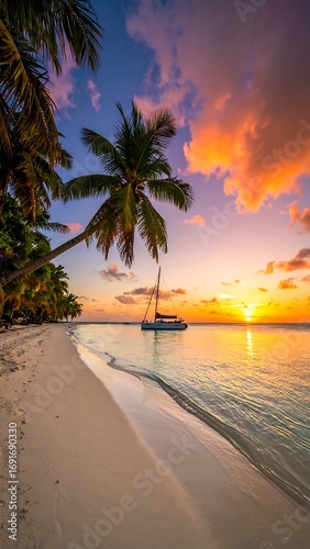 Tropical Sunset Beach Scene (5)