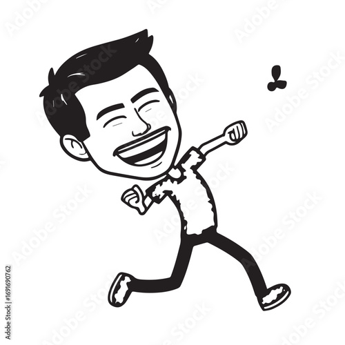 Handsome Man Black and White Illustration Vector Image Male Portrait Fashion Sketch Line Art Design	
