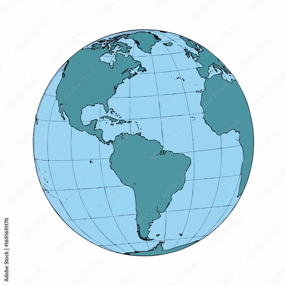 Obraz premium Globe Showing Earth and World Map with All Countries Vector Illustration