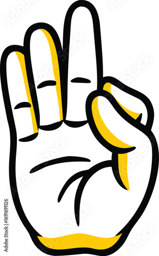 A hand with an index finger pointing upwards, set against a vibrant yellow and white backdrop, indicating a call to attention.