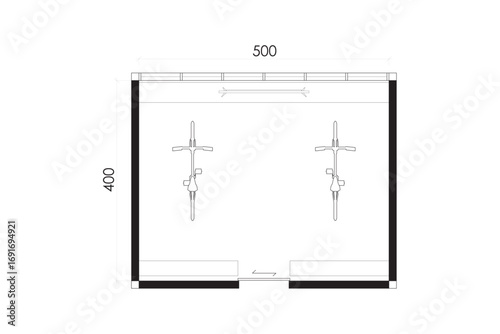 Wallpaper Mural Home Gym Floor Plan Illustration. 1 Torontodigital.ca