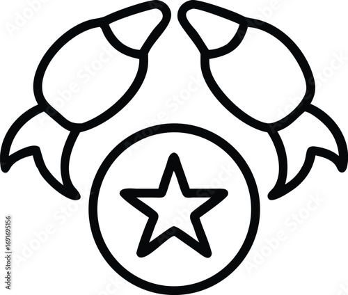 Two space rockets with star outline icon for ui design projects