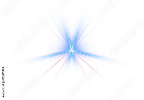 Wallpaper Mural Vivid blue and red abstract digital art with dynamic shapes and sharp lines. light effect. Torontodigital.ca
