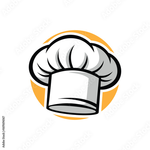 Chef's hat logo for restaurant branding and culinary arts promotion. Vector Illustration
