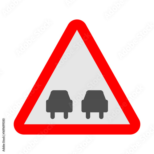 Prohibited Overtaking Vector Flat Icon Design