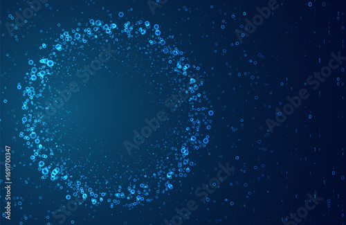 Abstract data transmission visualization. Big data analytics representation. Futuristic network. Graphic concept for your design