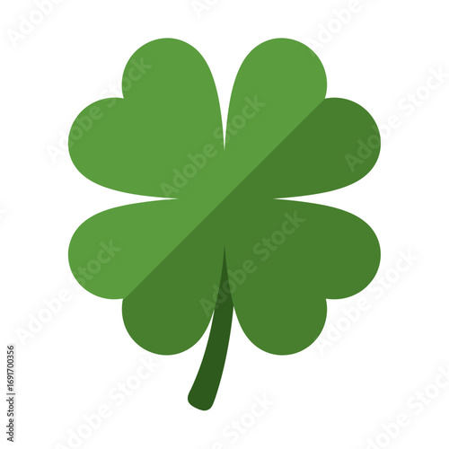 Green Four-Leaf Clover Symbol of Luck and Fortune