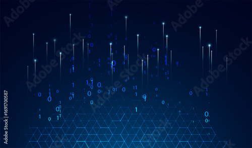 Abstract data transmission visualization. Big data analytics representation. Futuristic network. Graphic concept for your design