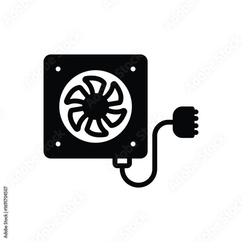 Black solid icon for cooling system