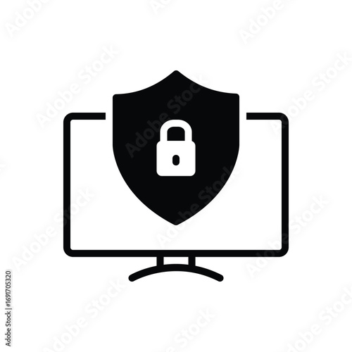 Black solid icon for security