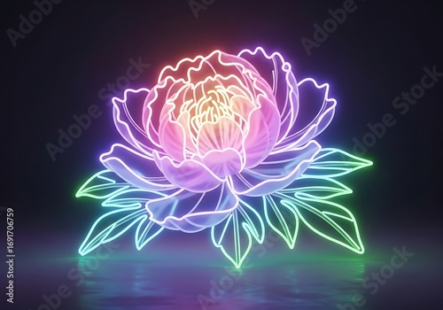 Luminous floral design emanating a radiant botanical fantasy creation