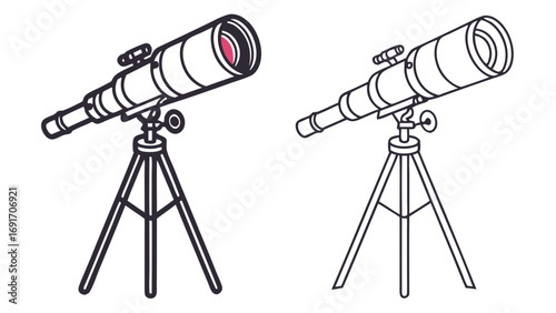 Futuristic Telescope Outline science astronomy