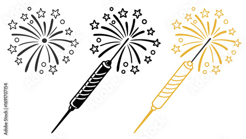 Golden Sparkler Fireworks Burst celebration holiday
