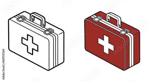 Red First Aid Kit Icon medical health