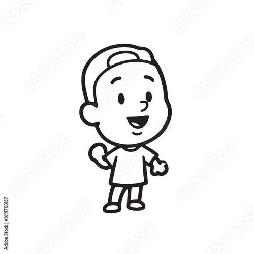 Handsome Man Black and White Illustration Vector Image Male Portrait Fashion Sketch Line Art Design	