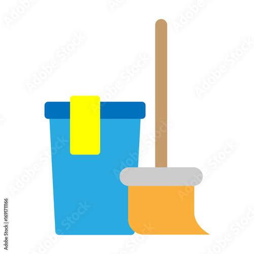 Mop Vector Flat Icon Design