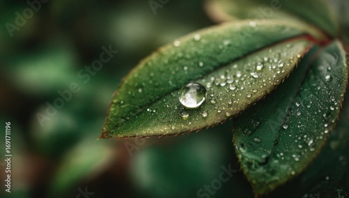 Close-up of dewy leaves