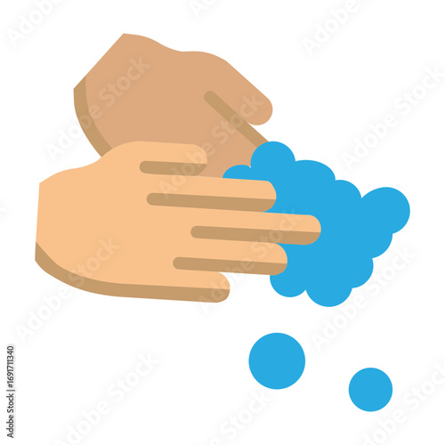 Washing Hand Vector Flat Icon Design