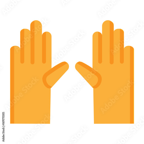 Washing Gloves Vector Flat Icon Design