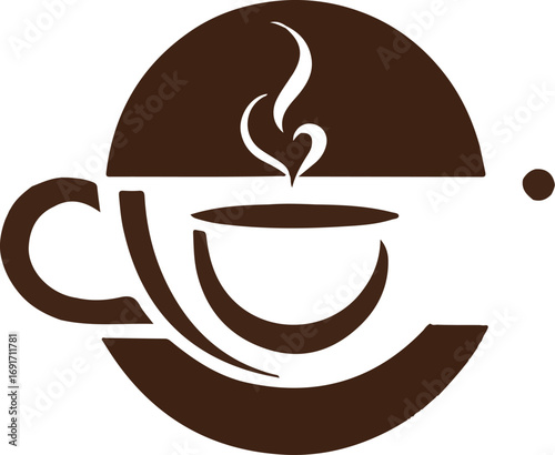 Coffee cup made of coffee icons