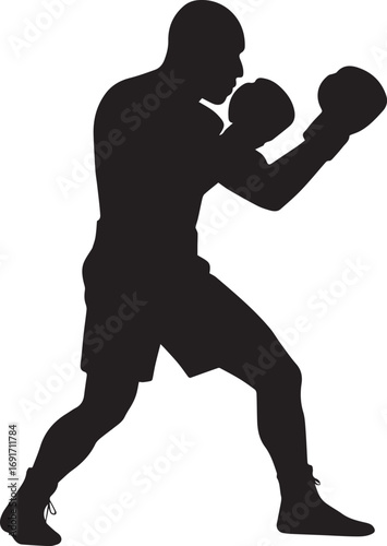 boxer silhouette vector