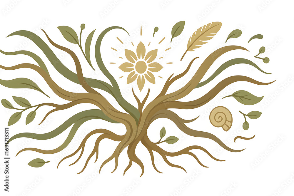 Obraz premium Sustainable Organic Nature Abstract illustration with Fluid Shapes