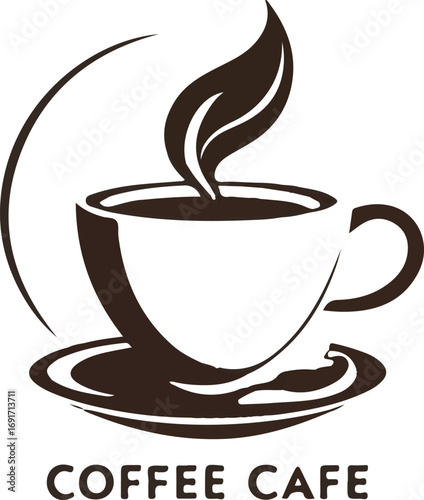Coffee cup made of coffee icons