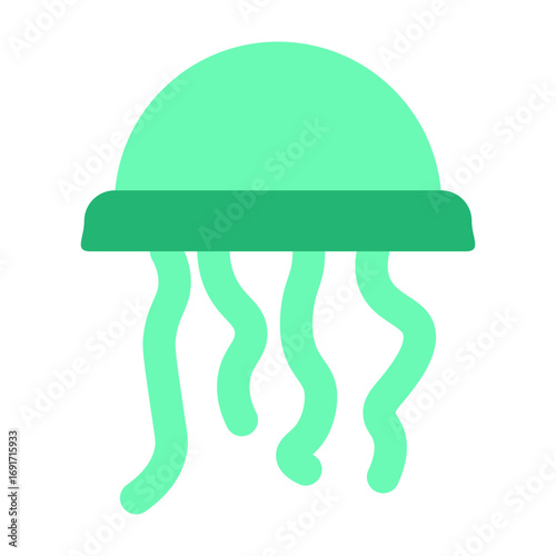 Jelly Fish Vector Flat Icon Design