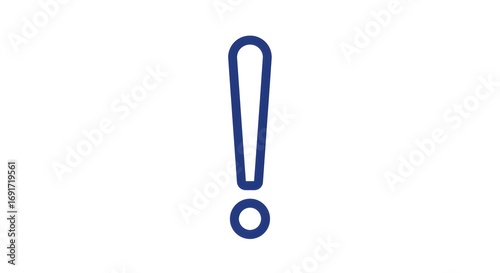 Simple Blue Exclamation Point Icon on White Background
